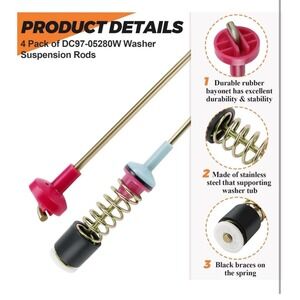 2024 UPGRADED DC97-05280W Washer Suspension Rods Fit for Samsung Washer